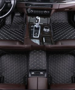 Black Leather Car Mats Set