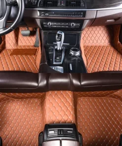 Brown Leather Car Mats Set