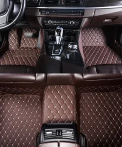 Coffee Leather Car Mats Set