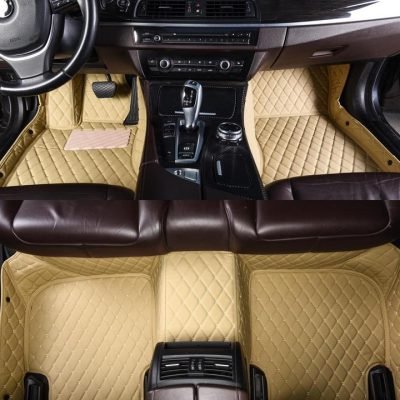 Beige Leather Car Mats Set