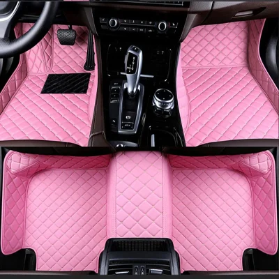 Pink Leather Car Mats Set
