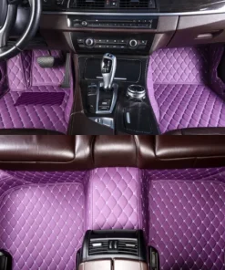 Purple Leather Car Mats Set