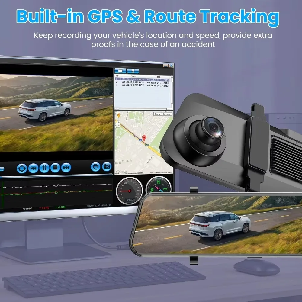 April boy 4K Dash Cam 12 Inch ADAS Car DVR with External GPS Support WDR Night Vision April boy 4K Dash Cam 12 Inch ADAS Car DVR with External GPS