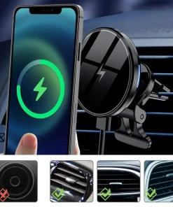 Magnetic Wireless Car Charger Air Vent Mount Compatible With For Mag-safe For Mobile Phone Fast Charging Car Phone Holder