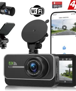 Dash Cam for Cars Car Camera Dash Cam 4K WIFI Camera for Car Front and Rear Dash Camera Wifi Dashcam Vehicle Black Box