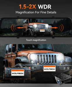 WOLFBOX G900 4K+2.5K Rearview Dash Cam 12" IPS Screen WDR 170 FOV Rear Cam Gps Mirror Car Recorder Stream Media Car DVR