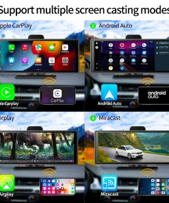 Imagebon 10.26" 4K ADAS Wireless CarPlay & Android Auto Dash Cam Night Vision 24h Park Monitoring Loop Recording GPS FM Car DVR