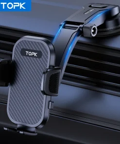 TOPK Car Phone Holder Stand Gravity Dashboard Phone Holder Mobile Phone Support Universal For iPhone 13 12 11 Xiaomi Samsung