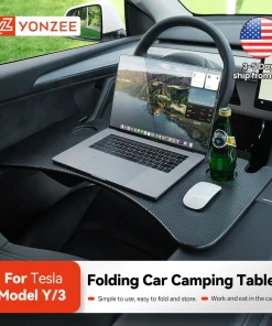 YZ For Tesla Model 3 Highlan Modle Y X S 2018-2024 Steering Wheel Laptop Tray Travel Desk Portable Office Table Car Accessories