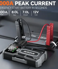12800mAh Car Jump Starter Portable Power Bank Car Battery Booster 12V Car Starting Device for Petrol 7.0L Diesel 5.5L