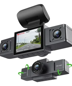 3 Channel Dash Cam Video Recorder Three Lens Car Camera with Rear View DVR 24H Parking Monitor Black Box