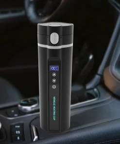 12V-24V 450ml Car Electric Kettle Heating Kettle Electric Travel Thermoses for Coffee Tea Milk 70-100W BPA-free Black
