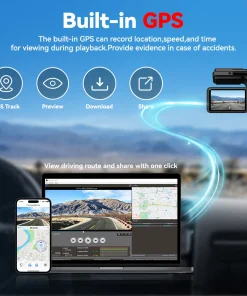 REDTIGER A4 Dash Camera Front and Rear 4k Dash Cam Drive Recorder for WiFi GPS Car Dvr for 24H Parking Mode Black Box for Car