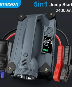 Camason Car Jump Starter 6000A/12V with Air Compressor Tire Inflator for Car,15W Flashlight and Camping, PD 65W Power Bank