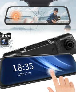 10" HD Mirror Camera for Car Touch Screen Video Recorder Rearview Mirror Dash Cam Front and Rear Camera Mirror DVR Black Box