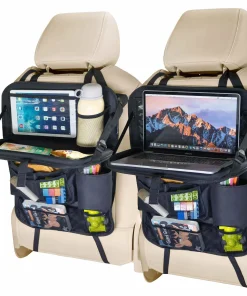 2PCS Car Seat Back Organizer Auto Back Seat Storage Bag with Foldable Table Tray Tablet Holder Tissue Box Car Accessories