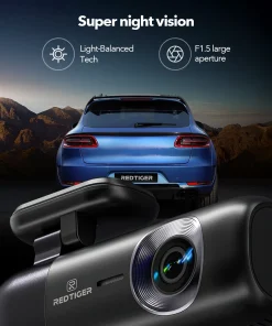 REDTIGER F9 Dash Cam 4K Front and Rear WiFi GPS Car Camera for Parking Mode Car Dvr for Night Vision Car Recorder By App Control