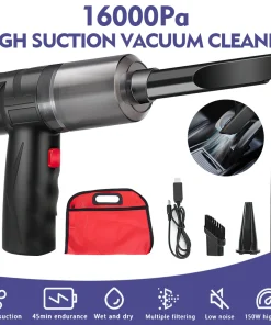 16000PA 150W Wireless Car Vacuum Cleaner Handheld USB Charging Power Suction Air Blower Cordless Car Vacuum Auto Duster for Home