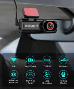Aprilboy 4K Dash Cam UHD Car Camera Built-in 5.8Ghz WiFi Record Car DVR 24H Parking Monitor WIFI APP Control Super Night Vision