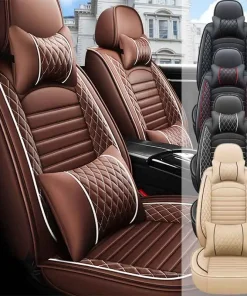 5-Seats PU Leather Universal Car Seat Covers Full set Front Rear Seat Cushion Anti-scratch Protection For Sedan SUV Seat