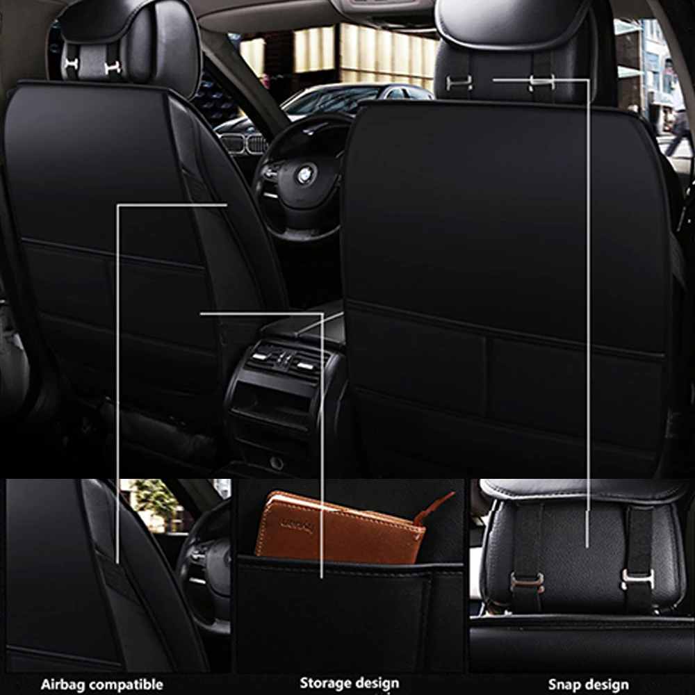 Leather Black Car Seat Covers Leather Black Car Seat Covers