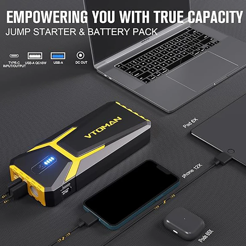 VTOMAN Power Bank 20000mAh Jump Starter Portable Charger Car Booster VTOMAN Power Bank 20000mAh Jump Starter Portable Charger Car Booster
