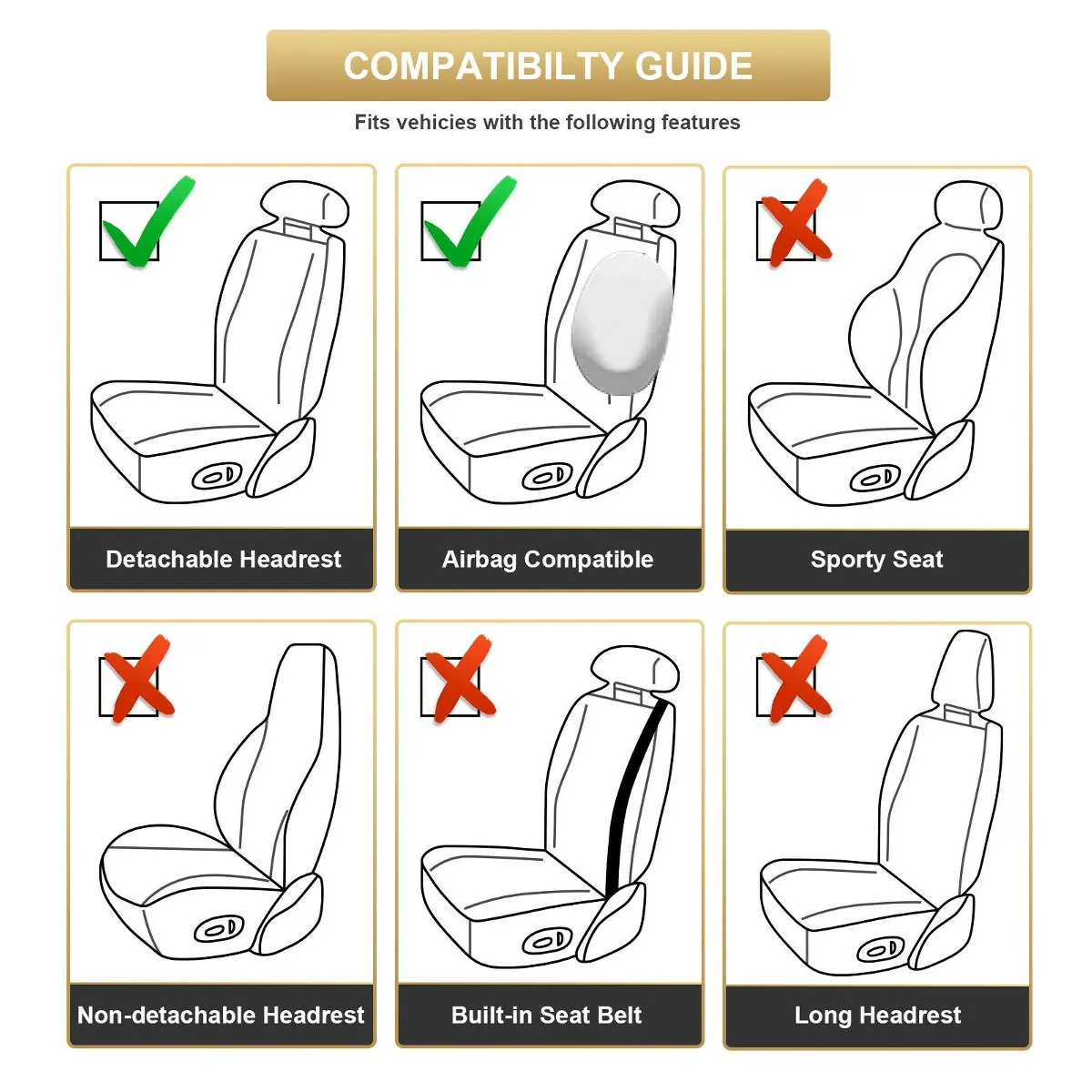 PU leather car seat cover