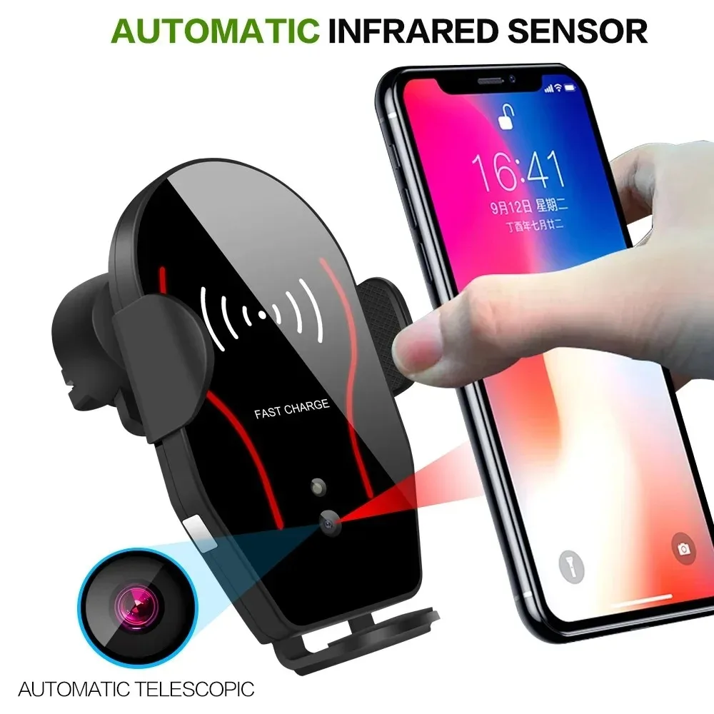 Vent Mount Car Charger, 10W/7.5W/5W Qi Fast Charging Phone Holder, Smart Sensor, Touch Control Mount Car Charge Fast Charging Phone Holder, Smart Sensor, Touch Control